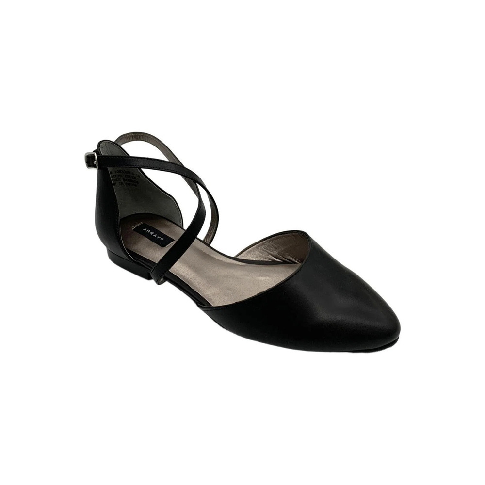 Array Women's Pixie Slip-On Flat Black Leather - Medium